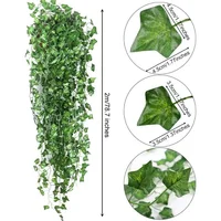 1Pcs 210Cm Green Silk Artificial Hanging Christmas Garland Plants Vine Leaves Diy Home Wedding Party Bathroom Garden Decoration 2