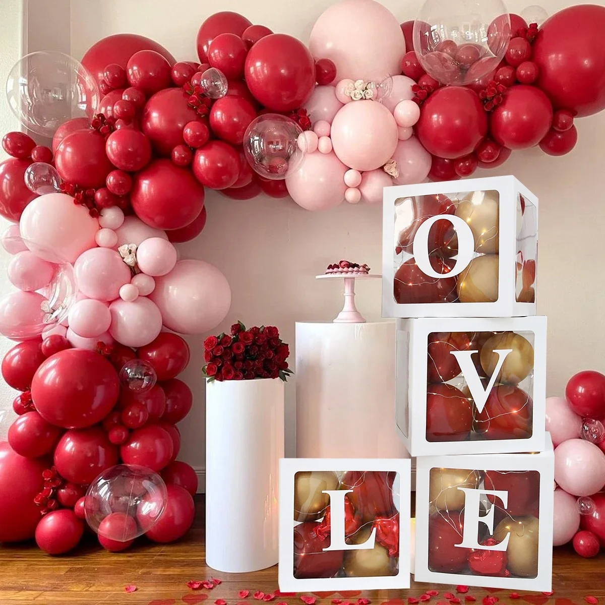 

Gender Reveal Baby Shower Decoration Boy Girl Transparent Balloon Box Letter Frist 1st Birthday Wedding Party Docoration Baptism