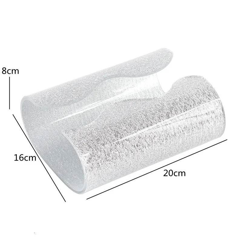 Modern Art Curved Acrylic Tissue Box, Stainless Steel Tissue Box, Table Center Napkin Holder, Living Room Tissue Storage Box 6