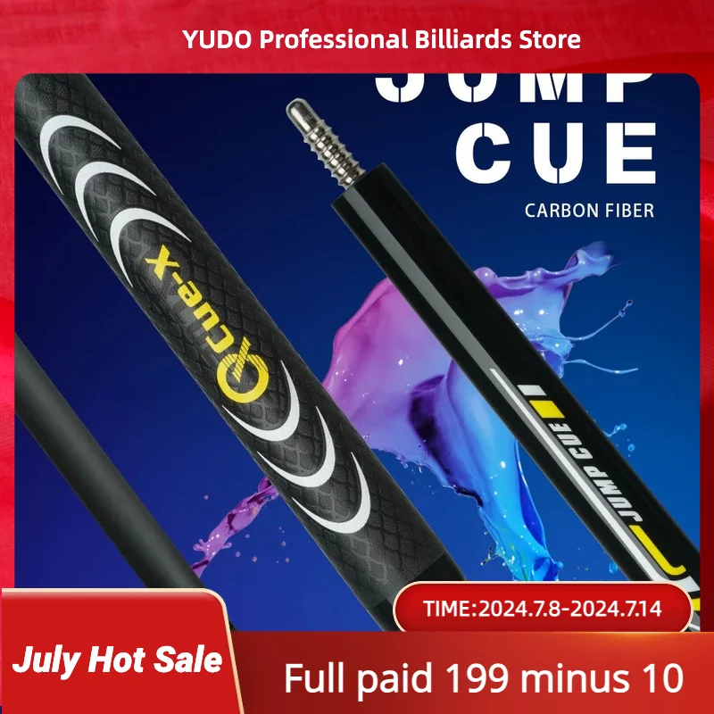 

CUE-X Cue 47.6" Challenge Carbon Energy Jump Ball Arm Pool Cue Stick 13.5mm Carbon Fiber Billiard Black Technology Jump Cue