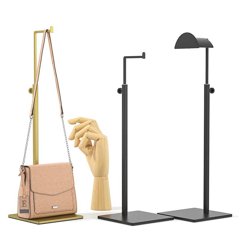1 Pcs Adjustable Polished Gold / Silver Hanging Bag Handbag Shelf Display Stand Purses Handbag Holder Rack 2