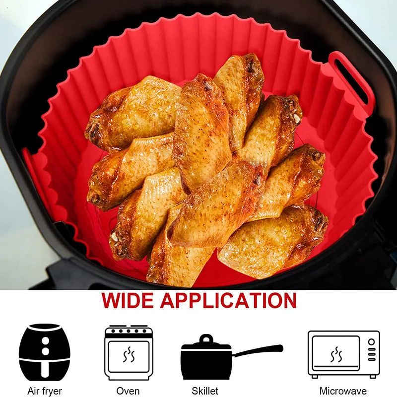 Air Fryer Silicone Baking Tray Food Safe Reusable Silicone Mold Microwave Pads Baking Mat Oven Liner air fryer baking tray