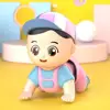 Learning Standing Climbing Electric Crawling Doll Walk Writhe Buttocks Crawling Baby Toys With Music Fun Baby Crawling Doll 1