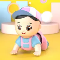 Learning Standing Climbing Electric Crawling Doll Walk Writhe Buttocks Crawling Baby Toys With Music Fun Baby Crawling Doll 1