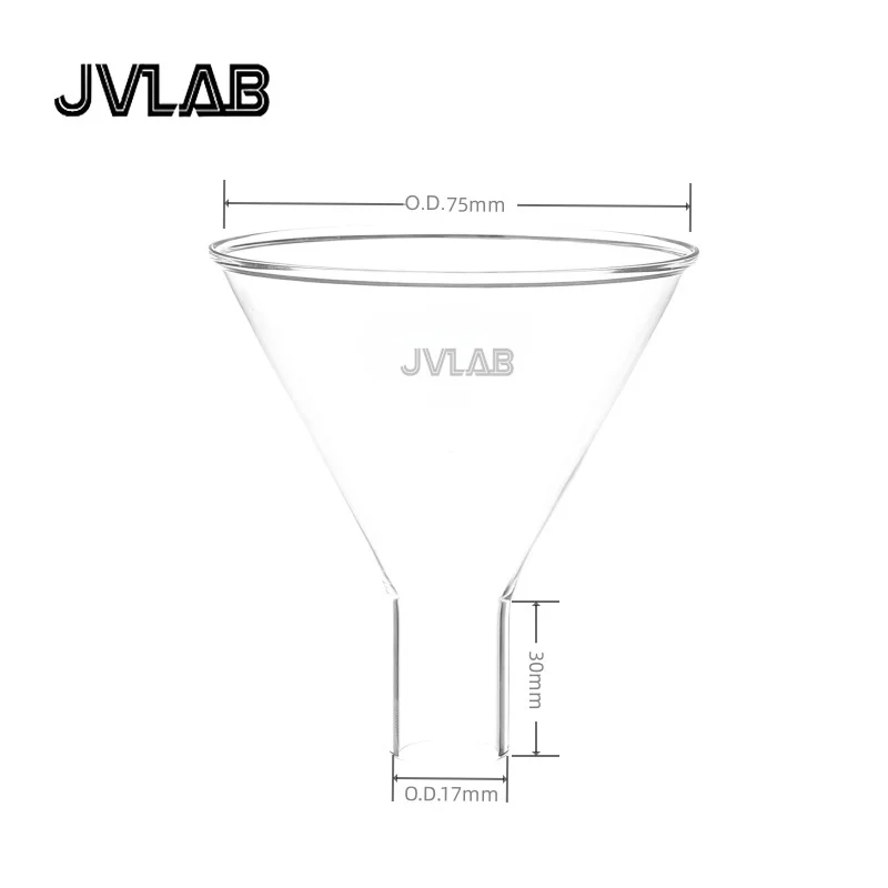 붕규산 유리 분말 깔때기 충전 깔때기 상단 O.D. 75mm 스템 L× O.D. 30mm × 17mm 교체용 파이렉스 41121809   (2개 팩)