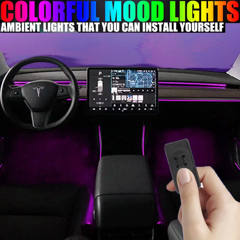 Center Console + Dashboard Ambient Light for Tesla Model 3 2021