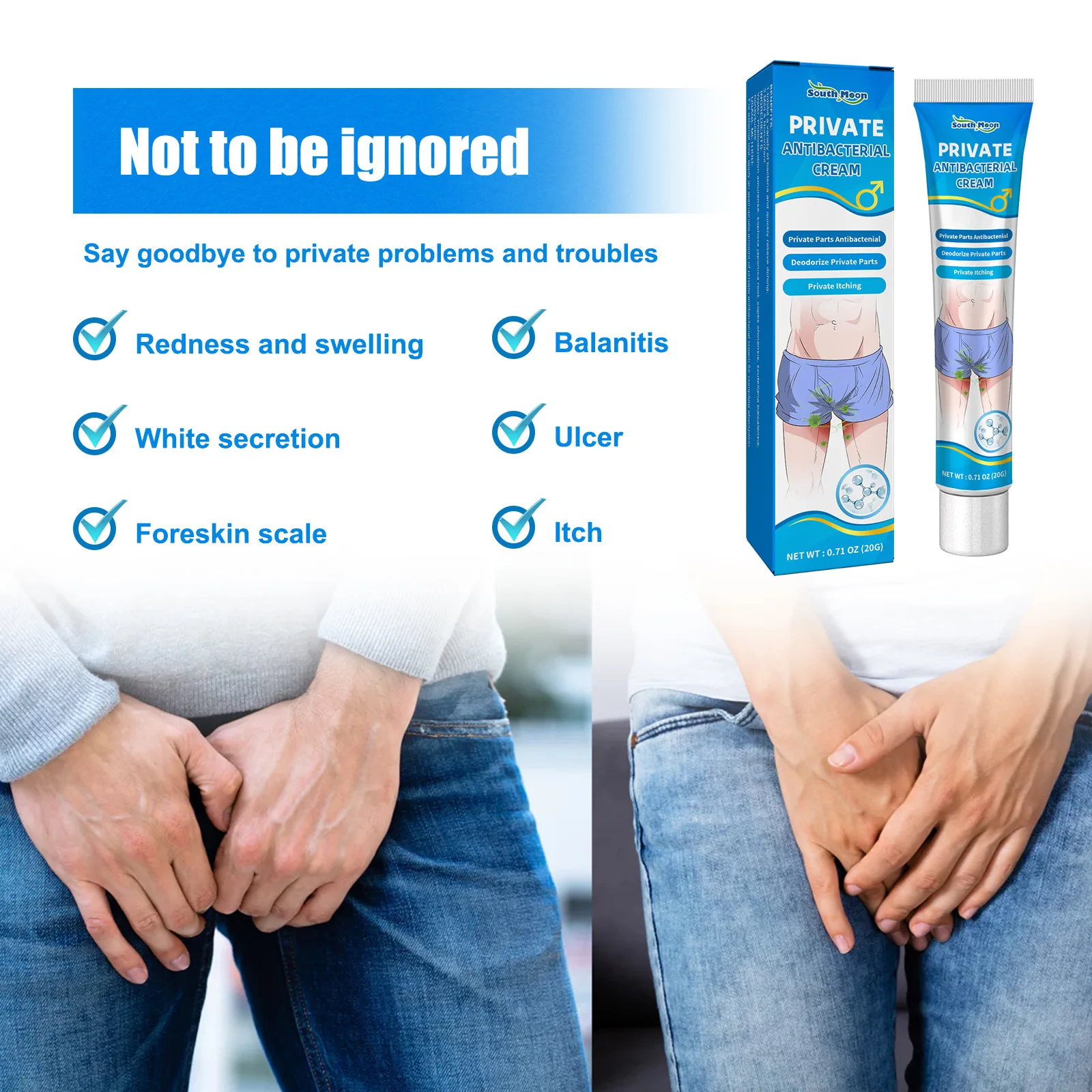 South Moon Genital Antibacterial Ointment Remove Odor Anti Infection Eczema Rash Desquamation Treatment Private Anti Itch Spray