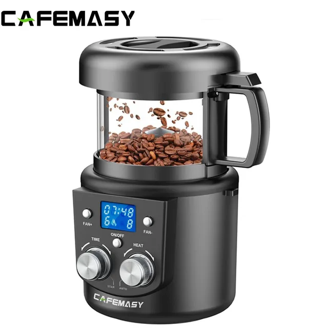 CAFEMASY Home Coffee Roaster Electric Mini No Smoke Coffee Beans Baking Roasting Machine 1400W Coffee Bean Roaster 1
