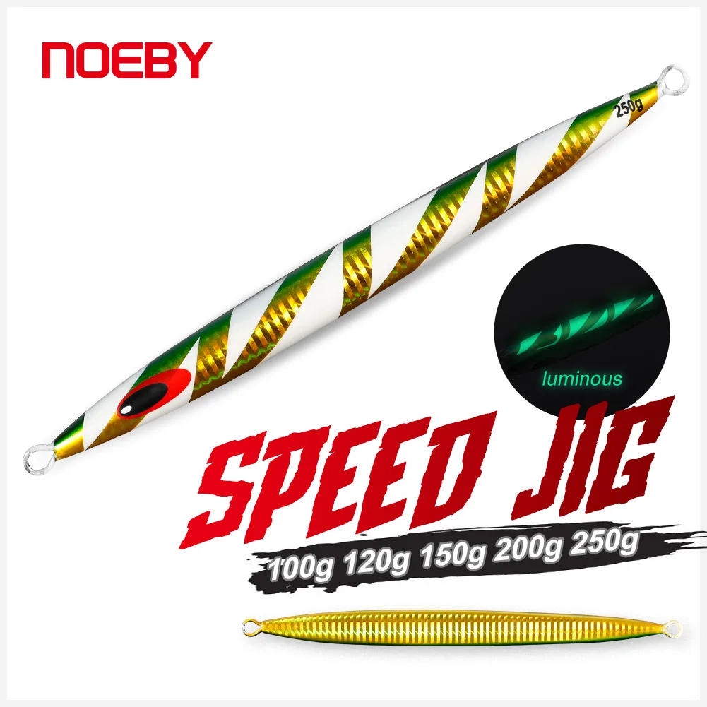 

NOEBY Metal Jig Fishing Lure 100g 120g 150g 200g 250g Saltwater Trolling Hard Bait Bass Fishing Tackle Trout Jigging Lure Jigs