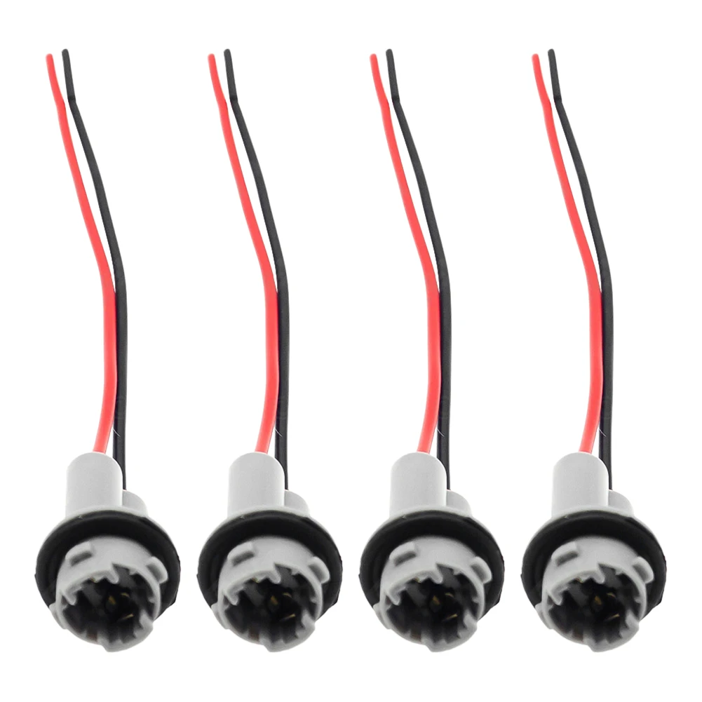 4PCS T10 W16W Bulb Holder Adapters Cable LED Bulb Connector Socket Wedge Base Light Bulb Plug Extension Wiring Harnesses