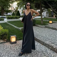 MUJER Black Slip Long Dresses for Women Red Draped Summer Dress Woman 2025 Sexy Backless Maxi Dress Women Summer Beach Dresses - Image 5