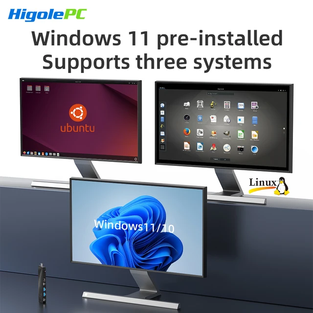Higole PC Stick Intel J4105 Mini PC Windows 11 WiFi5 8 GB 128 GB PC desktop senza ventola 4K Mini computer TV Stick 4