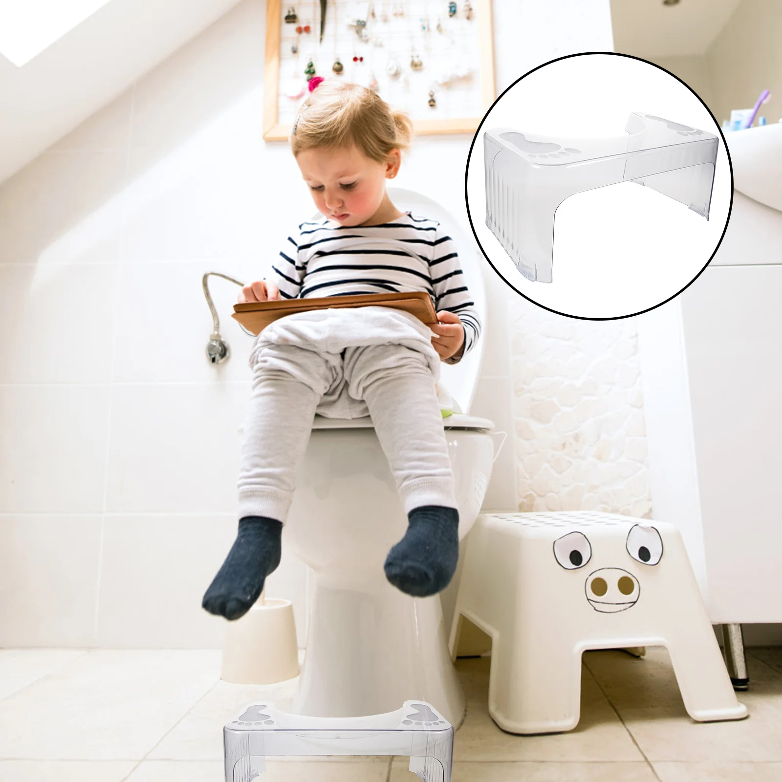 

Toilet Foot Stool FootFoot Stool Portable Potty Bathroom Home Step Aldult Chair Plastic Kids Child