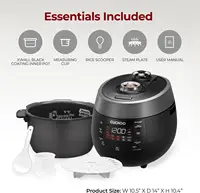 6-Cup (Uncooked) / 12-Cup (Cooked) Twin Pressure Rice Cooker & Warmer with Nonstick Inner Pot, 14 Menu Options 2