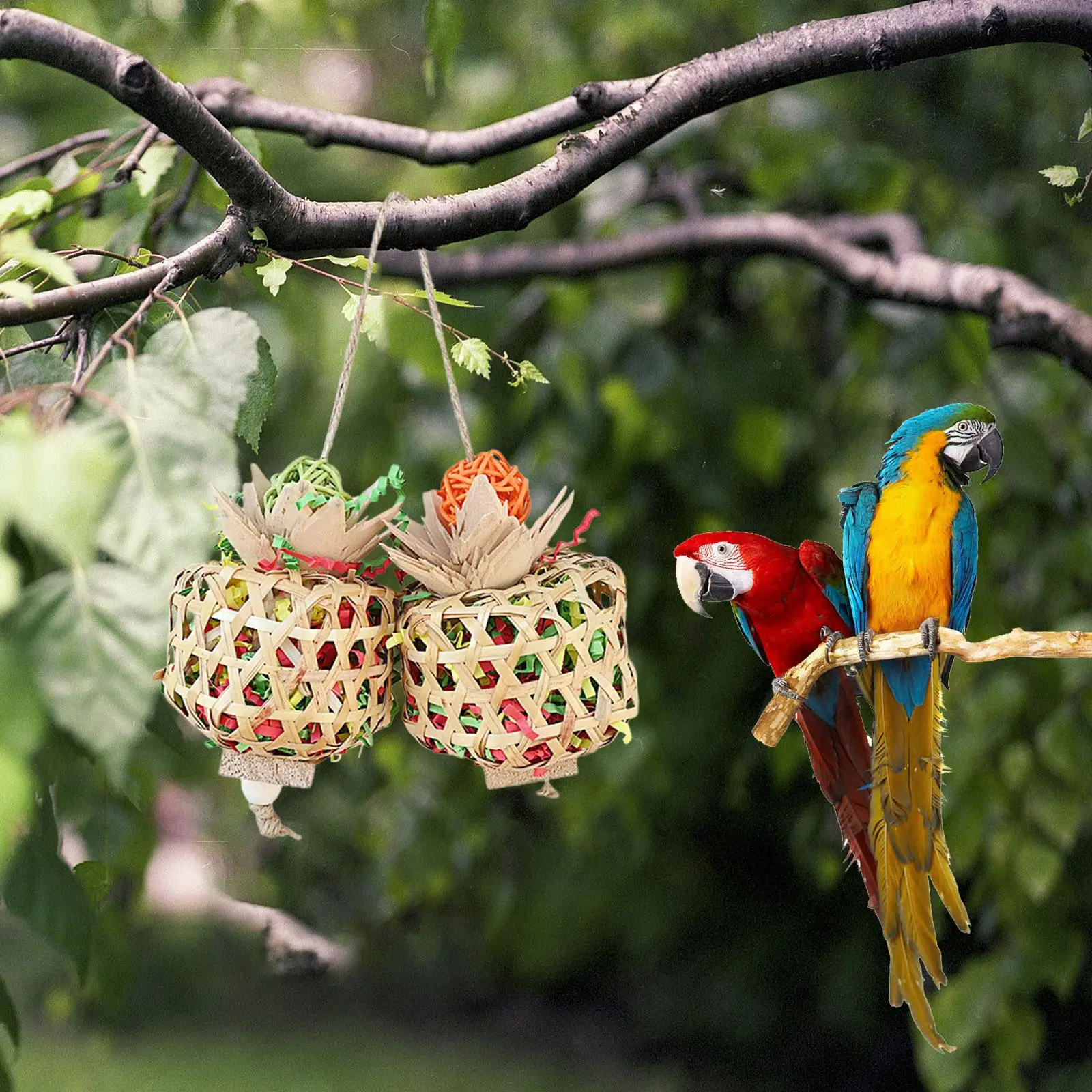 Parrot Chewing Toy Foraging Hanging Toy Bite Resistant Bird Chewing Toy Parrot Cage Shredder For Birds Budgies Parakeets