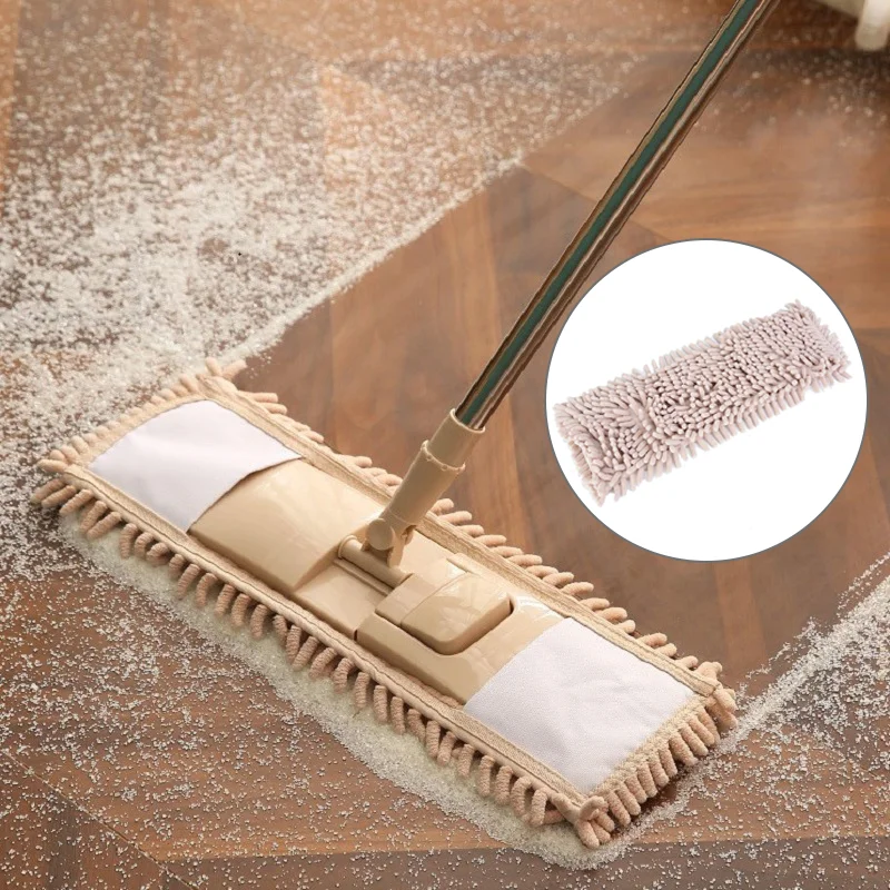 40X10cm Rectangle Home Cleaning Pad Chenille Household Dust Mop Head Replacement Easy Replace Dust Mops