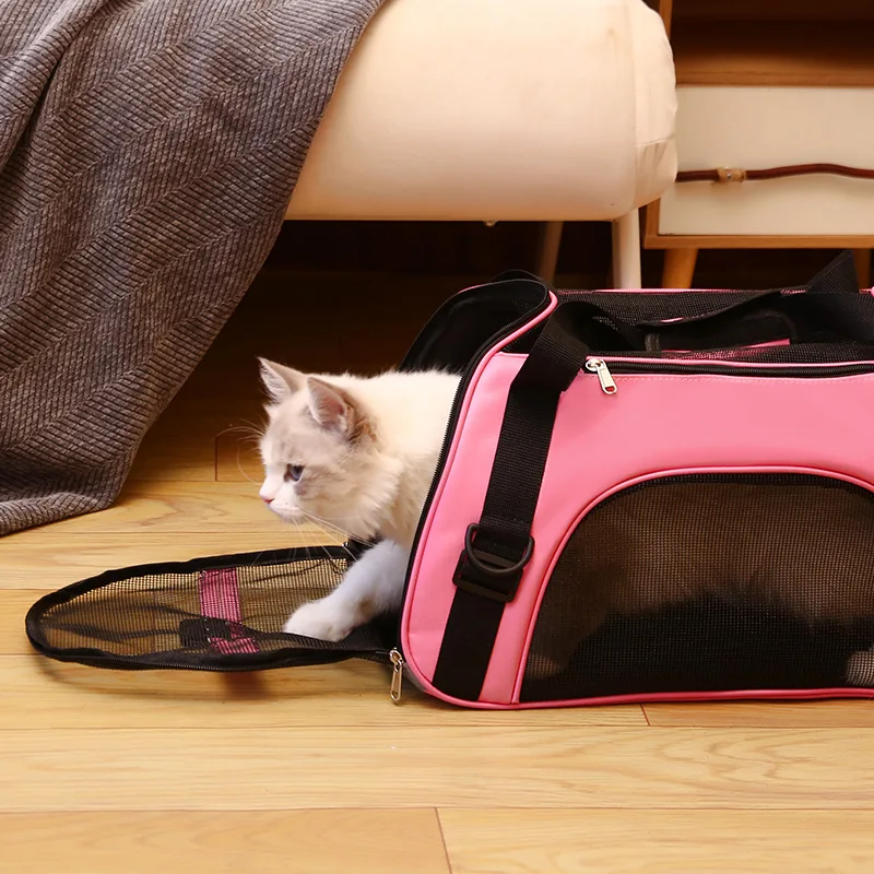 Cat Dog Carrier Bag Mesh Breathable Foldable Handbag Travel Pet Bag for Small Dogs pet bagpet carrier bag