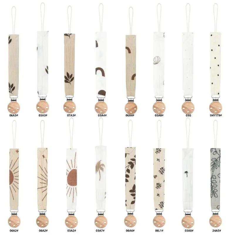 

Baby Pacifier Clip Print Cotton Rope Chain Anti-drop Nipple Holder Teether Toy Pendant Soother Clip Infant Product