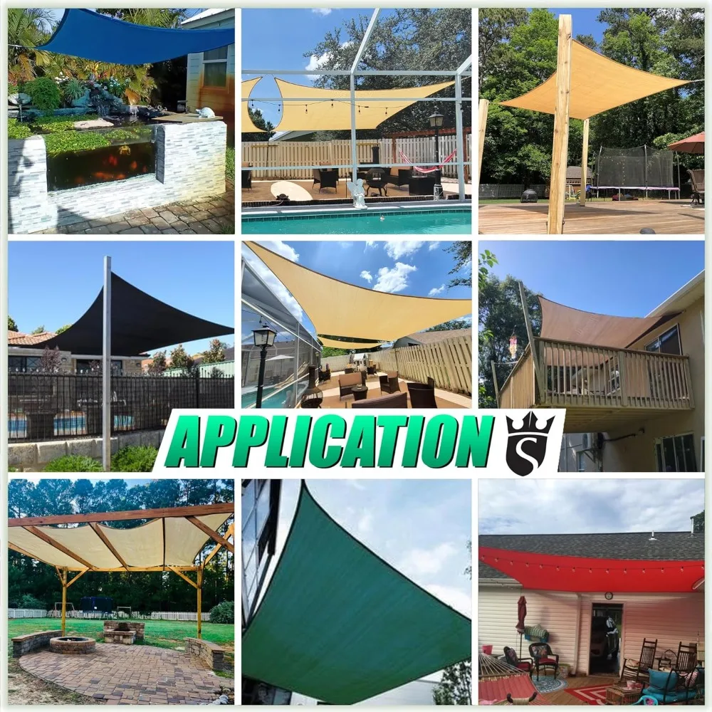 10' x 19' Blue Rectangle Square Sun Shade Sail Order to Make RTAPS16 Canopy, UPF50+ 95% UV Blockage, 200GSM Commercial Standard