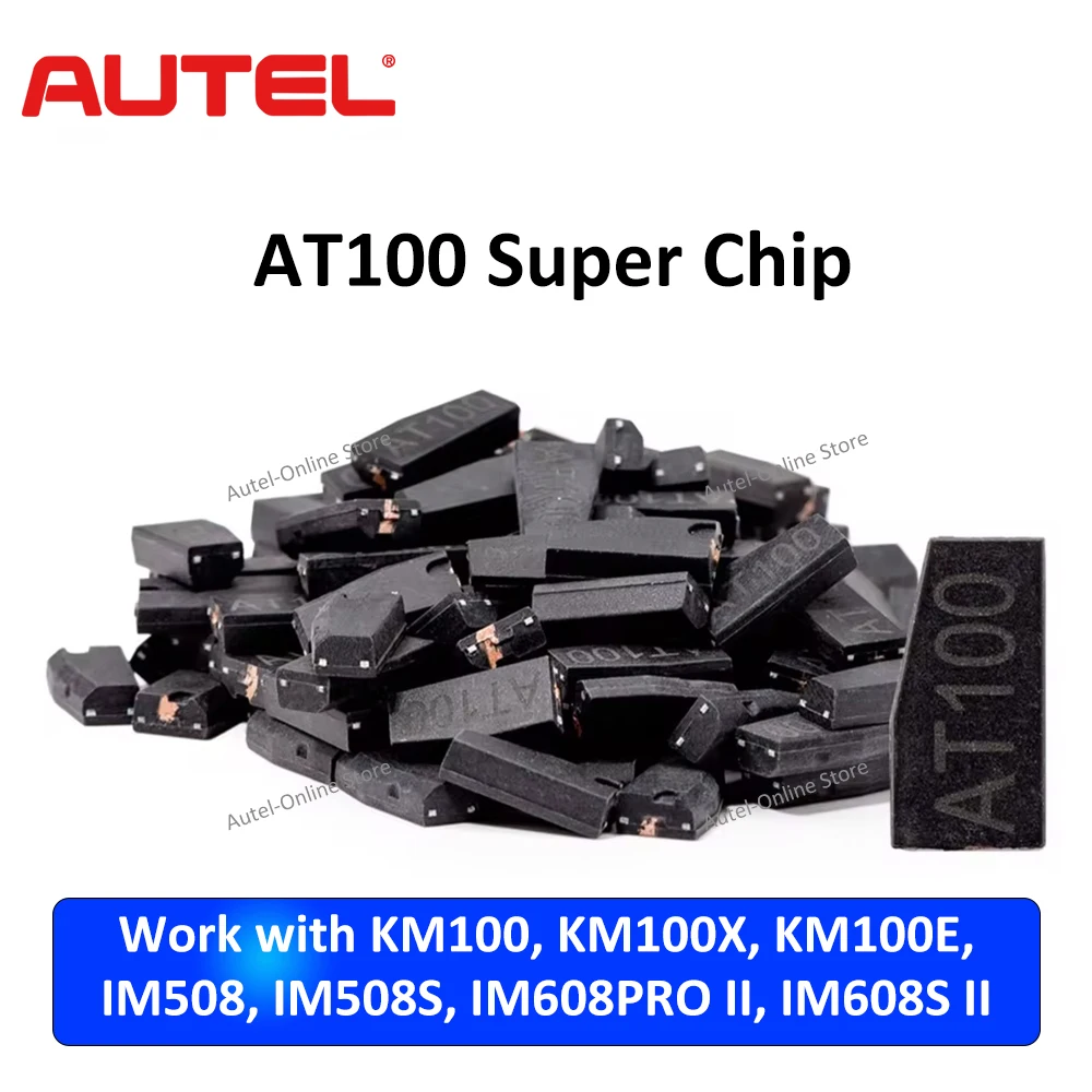 10PCS AUTEL AT100 Super Transponder Chip Compatible with Autel key programming tools including the KM100, IM508 and IM608 series