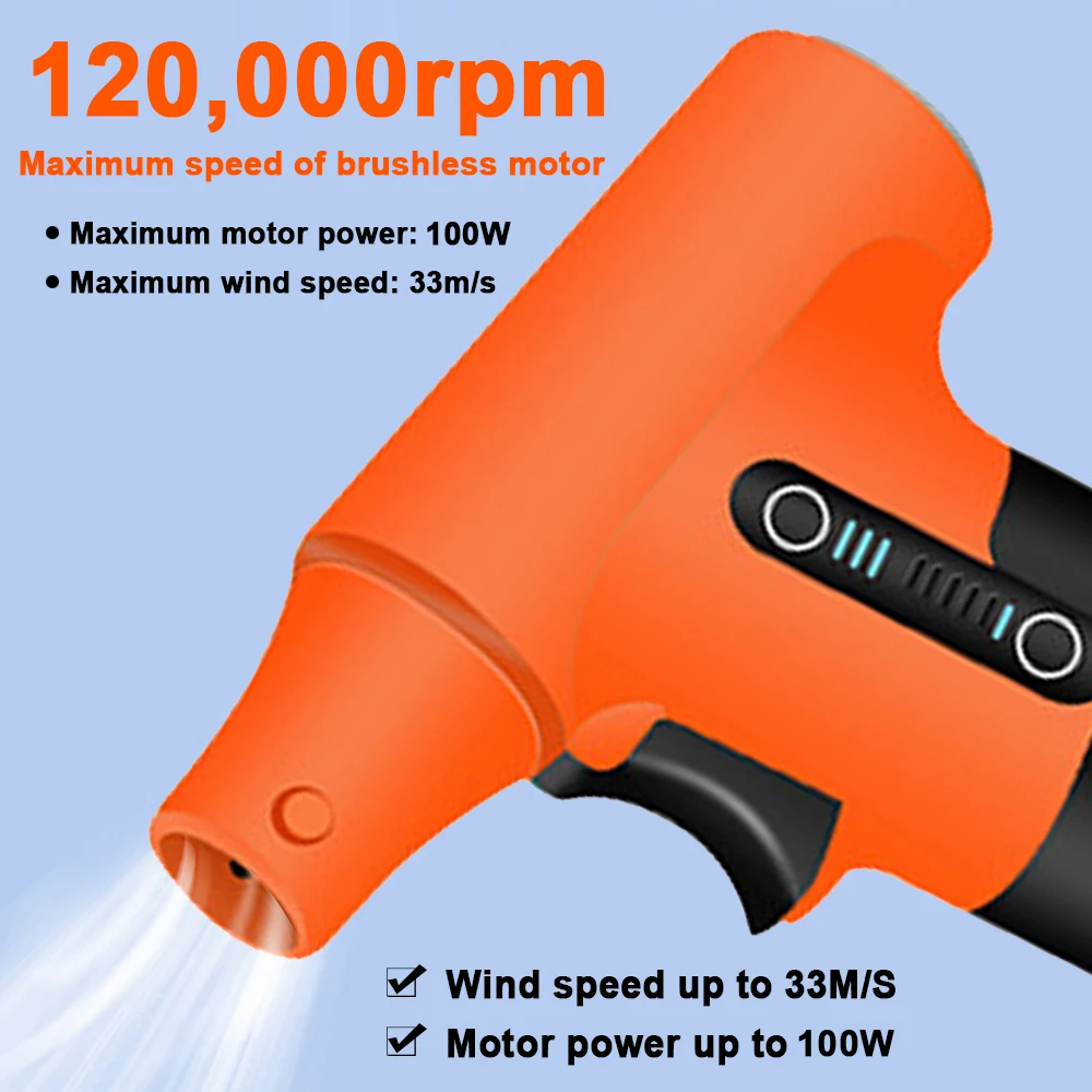 120000RPM/130000RPM Brushless Jet Fan High Power Turbofan Dust Blower Compressed Air Duster 3 Speed Blowing-suction Air Blower 4