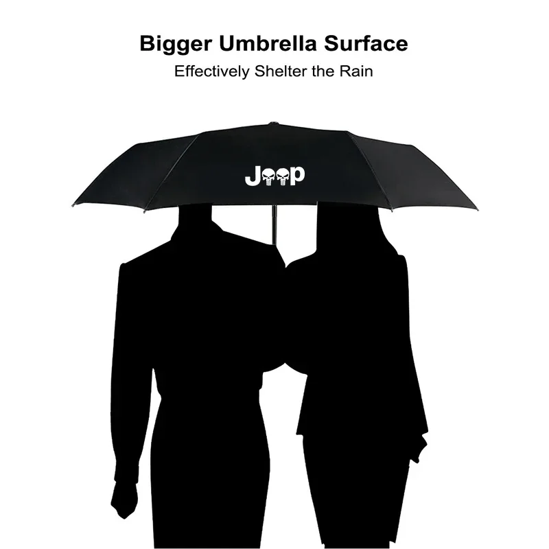 For JEEP Renegade Compass Wrangler JK Patriot Grand Cherokee XJ SRT Trail Hawk Car Fully Automatic Folding Umbrella Sunshade
