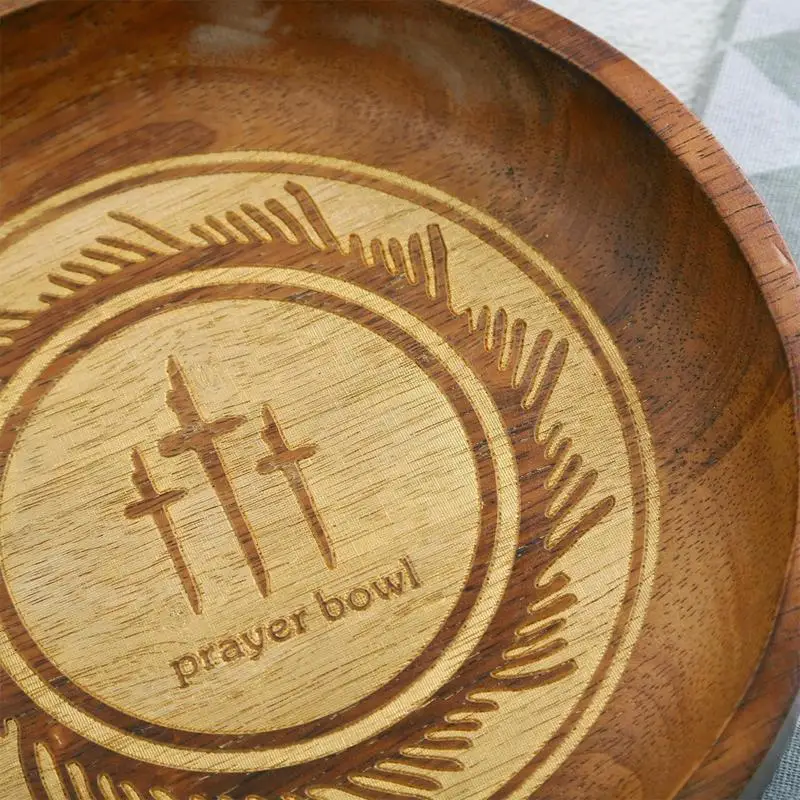 Wooden Prayer Bowl Religious Christian Congregation Gift Gratitude Heart Prayer Bowl Christian Gifts Wood Prayer Dough Bowl Gift 2