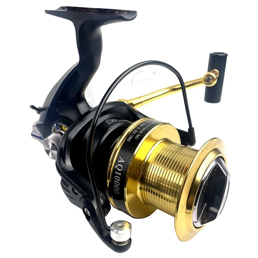 New All Metal 8000 9000 10000 Fishing Reel 15Kg Max Drag Power Spinning  Wheel Fishing Coil Metal Spool Suitable for All Waters