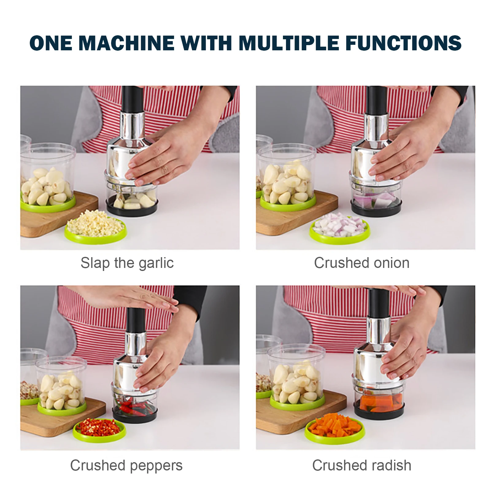 Manual Food Processor Vegetable Chopper, SCSXGO Portable Hand Pull String Garlic Mincer Onion Cutter for Veggies Fruits Nuts,Durable BPA Free Food