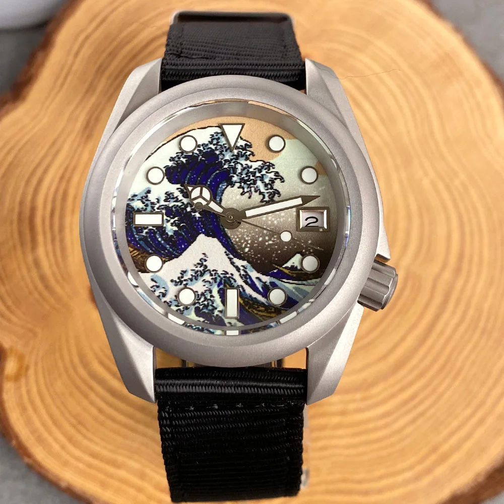 ADDIESDIVE Orologio Automatico Da Uomo In Vetro Zaffiro Orologio Meccanico NH35A BGW9 Super Luminoso Analogico Da Uomo AD2080, Blu, Classico - Foto 11