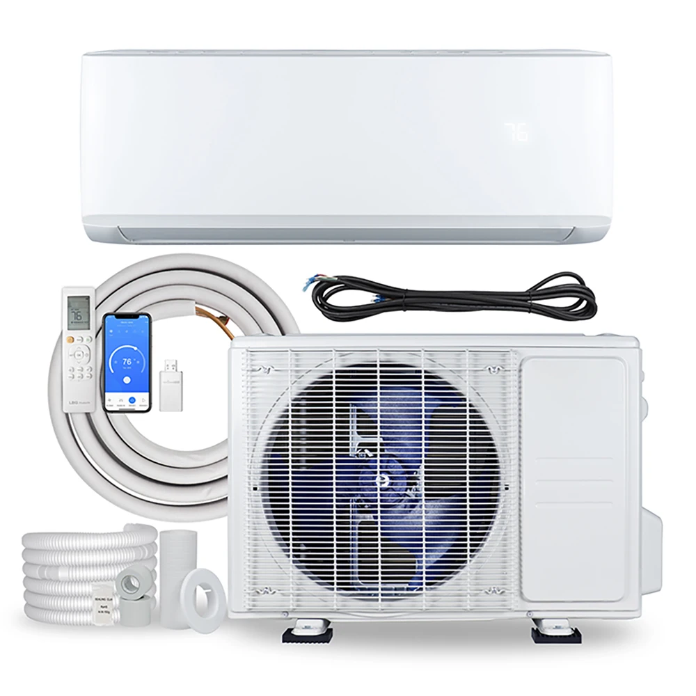 DC inverter heat pump AC wall-mounted ductless mini-split air conditioning  system with WIFI control - AliExpress
