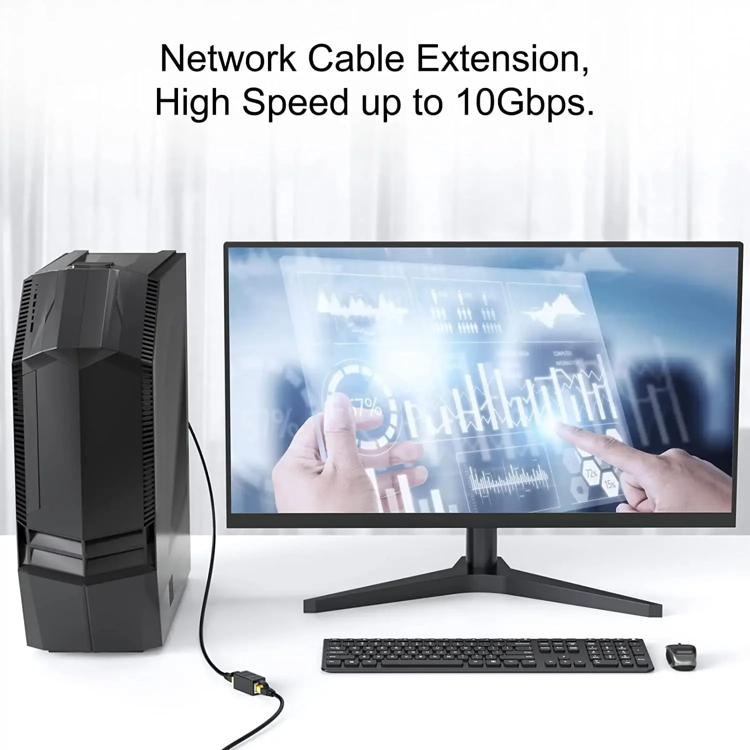 RJ45 Connector Coupler Ethernet Cable LAN Inline Cat7/Cat6/Cat5e Ethernet Cable Extender Adapter Female Coupler 2Pcs ethernet cable adapter