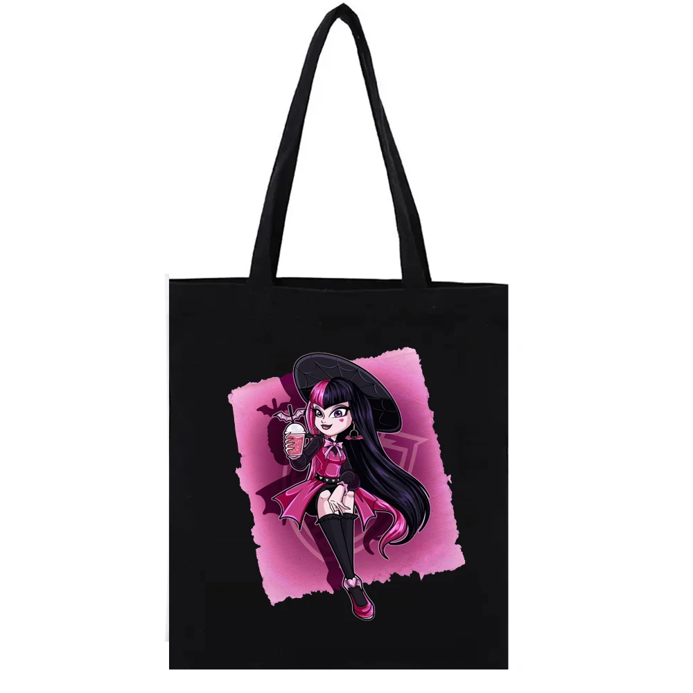 

Monster High Y2k Tote Bags American Anime Fashion Doll Hand Bag Totebag Handbags Funny Casual Totes Shopper Women's Handbag Eco