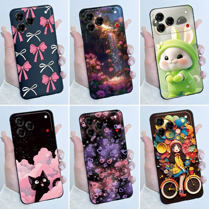 Luxury Cute Love Rabbit Black Silicone Soft Phone Case Cover