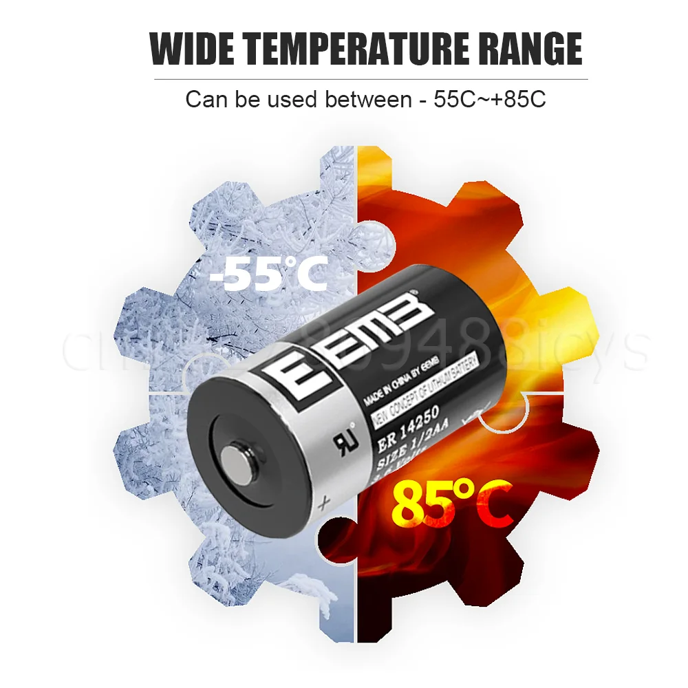 2PCS ER14250 14250 1/2 AA Battery 1200mAh 3.6V Non-rechargeable Lithium Battery For ETC PLC CNC Machine Tool Gas Water Meter lithium battery disposable battery