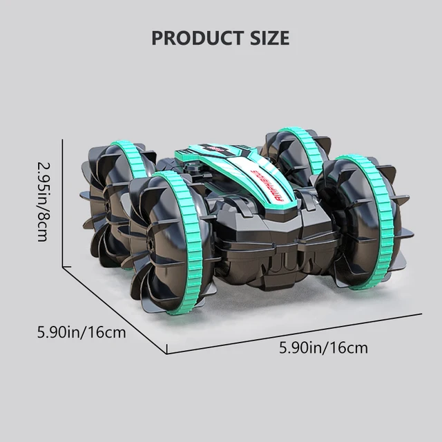 Remote Control Car 2.4G Rc Boat Waterproof Controlled Amphibious Stunt Car 4WD All Terrain Beach Pool Toys for Boys Girls Gift 6