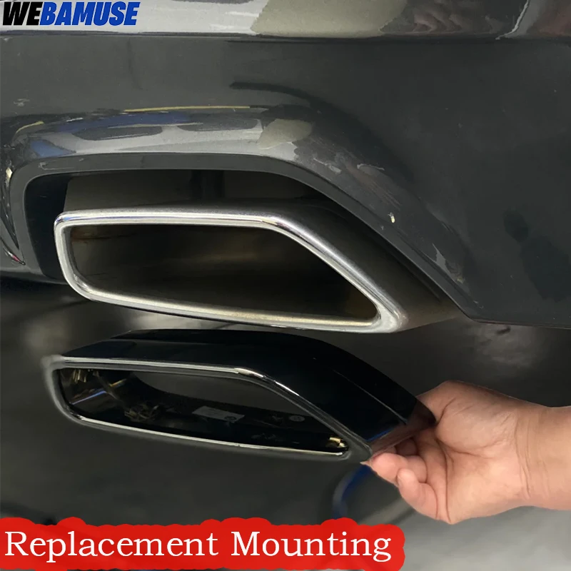 BMW 525i 528i 530i G30 G31 Exhaust Tip Muffler Square Cover Stainless Steel Exhaust Nozzle