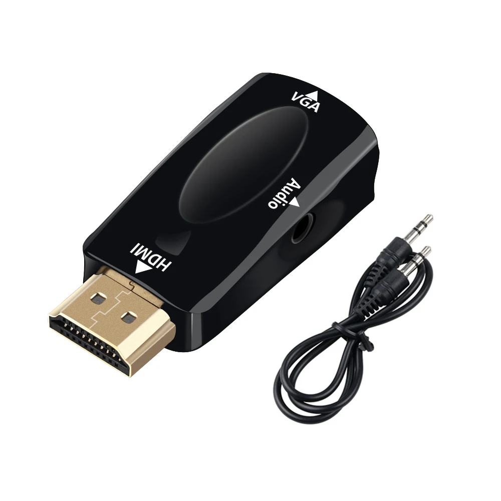 

HDMI-compatible Male to VGA Female Adapter HD 1080P Audio Cable Converter For PC Laptop TV Box Computer Display Projector