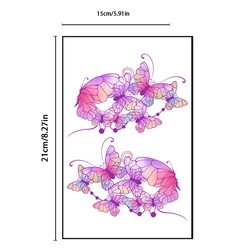 Vivid Pink Butterfly Hip & Abdomen Temporary Tattoo - Waterproof, Sweatproof & Realistic Design (TB - 06)