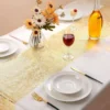 30x500cm Gold Table Runner Metallic Glitter Table Cloths Runner Metallic Roll Rectangle for Birthday Wedding Home Table Decor 5