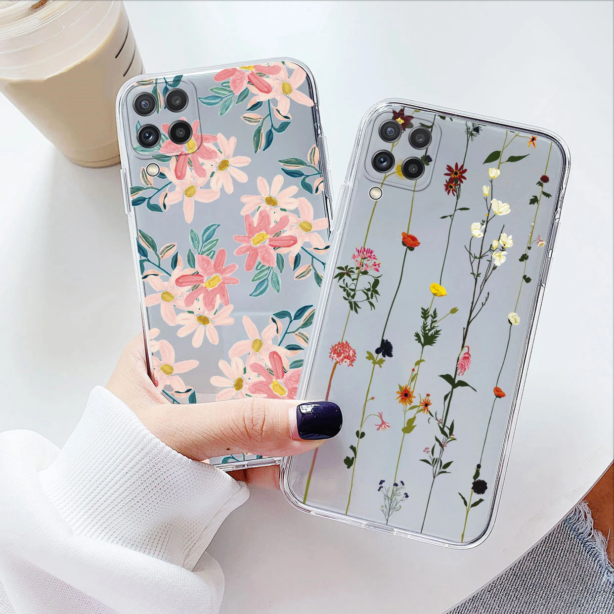 Floral Silicone Transparent Soft Phone Case with TPU Flower Design