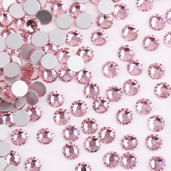 Elegant Assortment of Colorful Glass Crystal Flatback Rhinestones for DIY Nail Art and Crafts (A33 Pink)