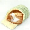 Cat Dog House Indoor Winter Thickened Foldabl Cat Sleeping Bag Cozy Soft Warm Semienclosed Small Pet Bed Snuggle Sack 2