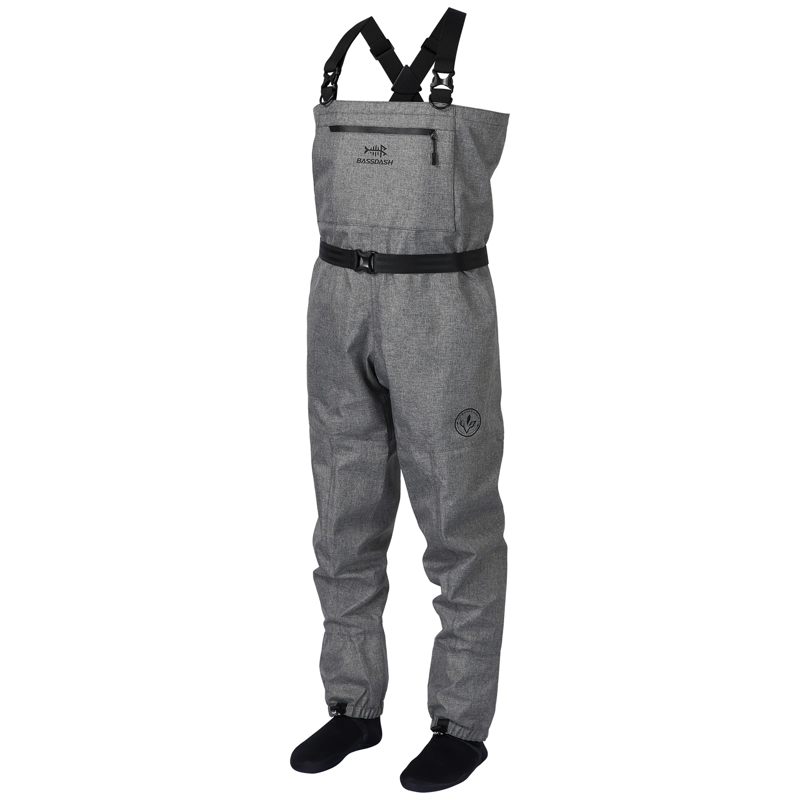 Wading Pants BASSDASH Men Women Stocking Foot Fishing Waders IMMERSE Breathable Ripstop Hunting Lightweight Grey Camo Fishery Farm Overalls