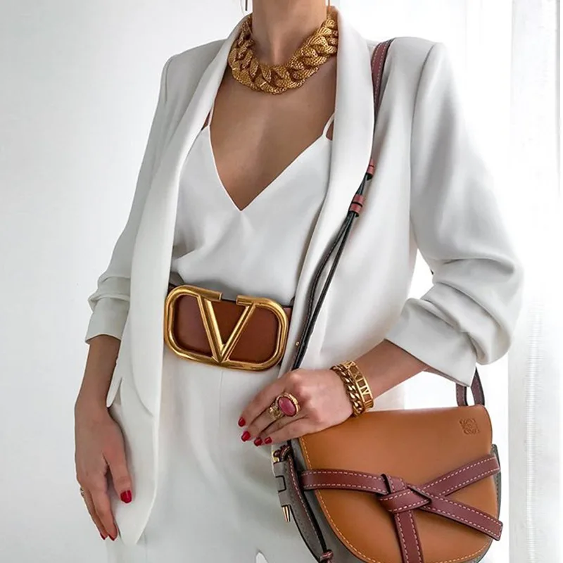 Simple Deep V Neck Casual Office Blazer 2023 Women Solid Colors Buttonless Blazer Bussiness All-Match Formal Clothing Work Wear