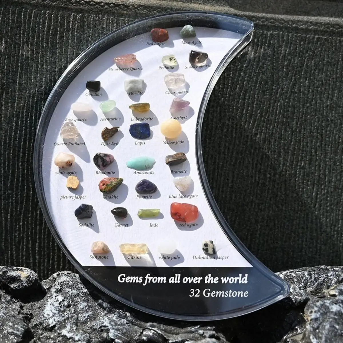 36/32 Assorted Natural Crystal Stones Gem Sets