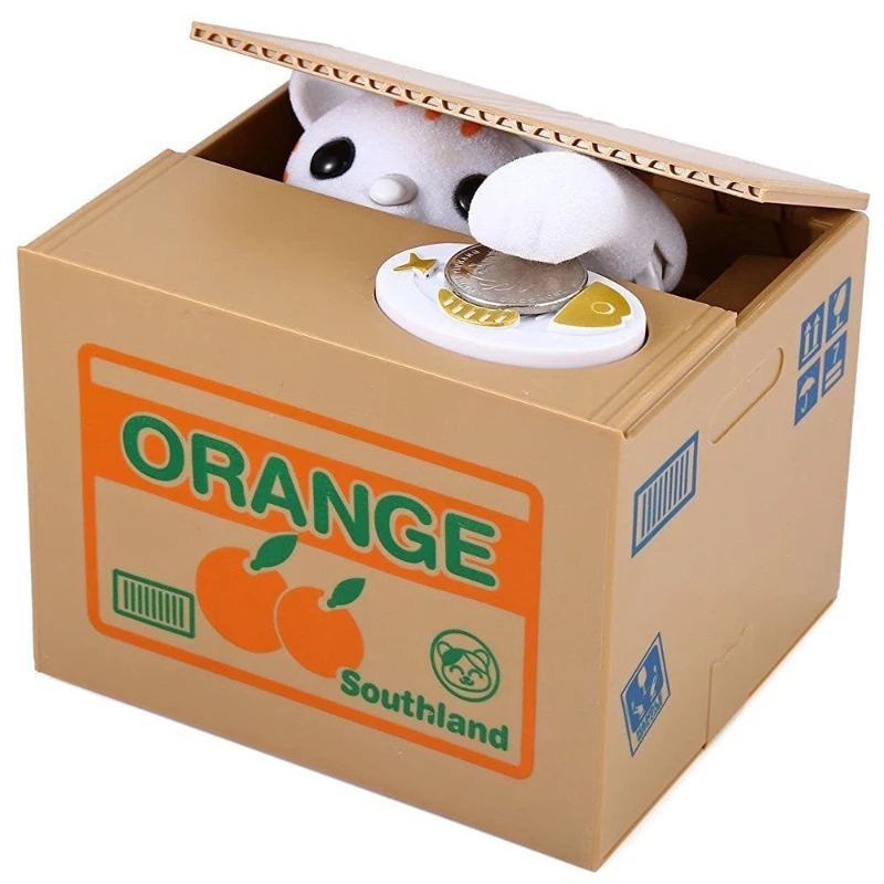 Cat Stealing Money Bank, Piggy Bank for Kids, Coin Bank for Money Saving, Automatic Stealing Money with English Speaking 3