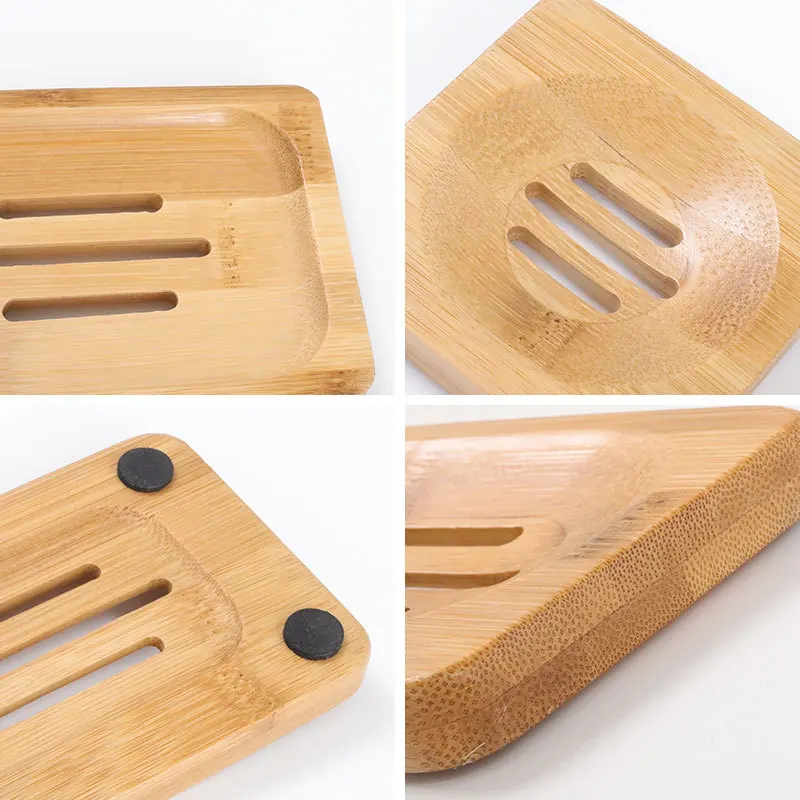 Wooden Soap Box Bamboo Wooden Soap Rack Soap Tray Drain Sanitary Box Bathroom Products Soap Holder Bathroom Accessories