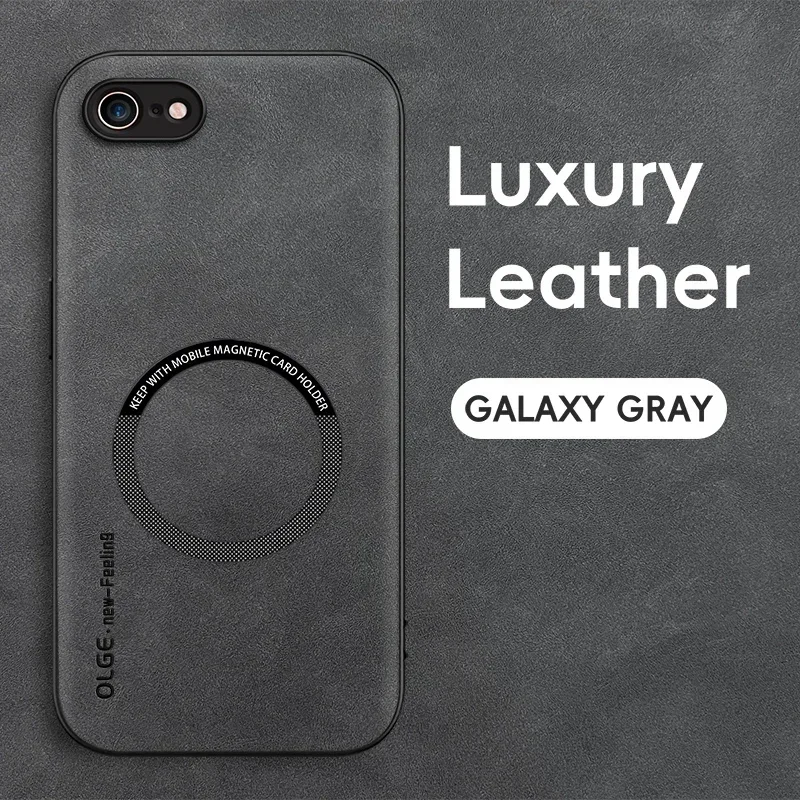 Magnetic Retro Leather Wireless Charging Phone Case Cover