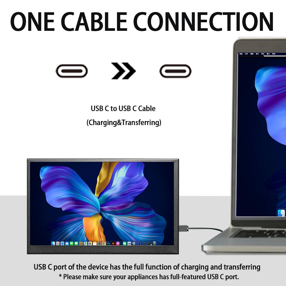 LESOWN  ̵ ġũ USB C ޴ , 7 ġ HD 1024x600 LCD IPS  ǻ Ʈ Ʈ  ÷